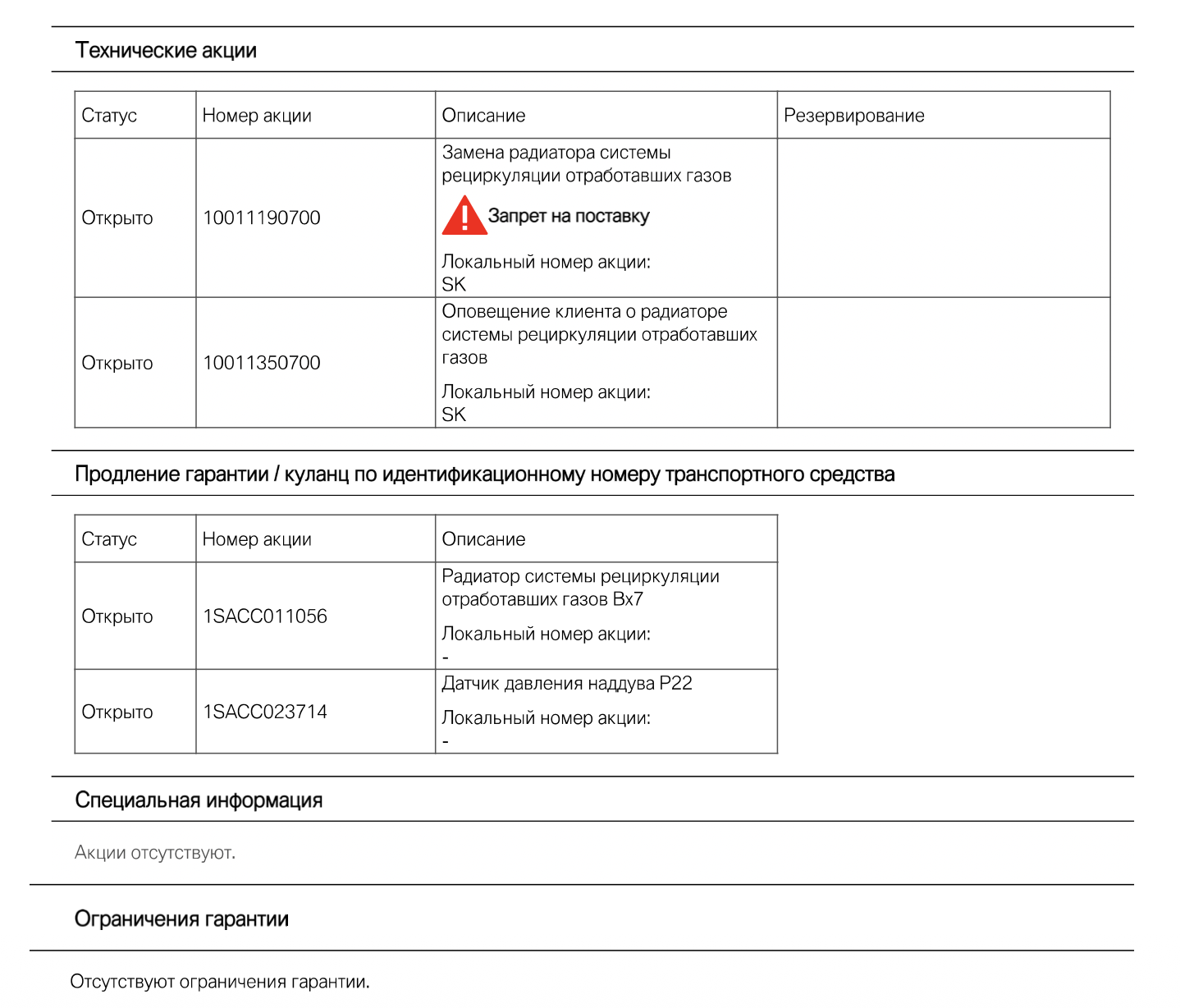 Отзывные компании BMW